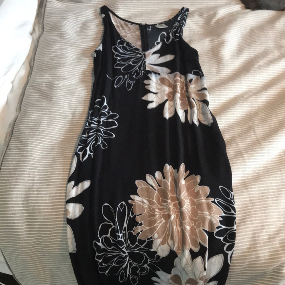 Old Navy black floral midi dress